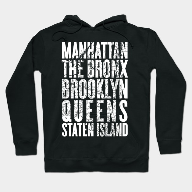 New York City Boroughs Minimalist Design Hoodie by goodwordsco